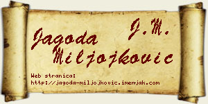 Jagoda Miljojković vizit kartica